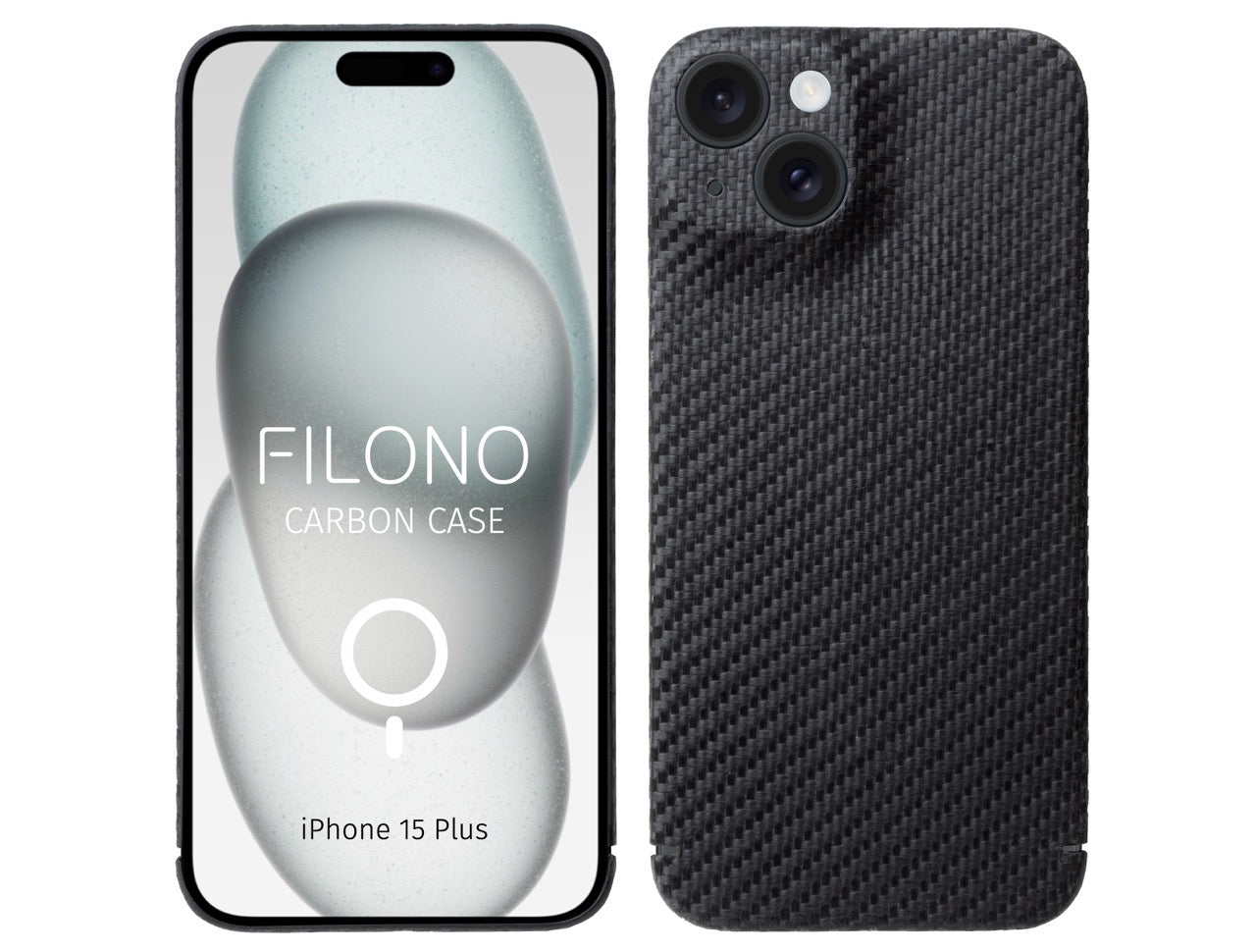 iPhone 15 Plus Carbon Hülle Magnet-fixierbar